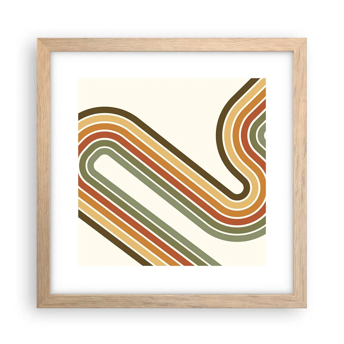 Poster in einem Rahmen aus heller Eiche - Zickzack zum Ziel - 30x30 cm