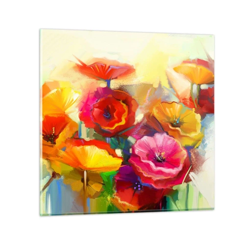 Glasbild - Bild auf glas - Nicht nur rot - 50x50 cm