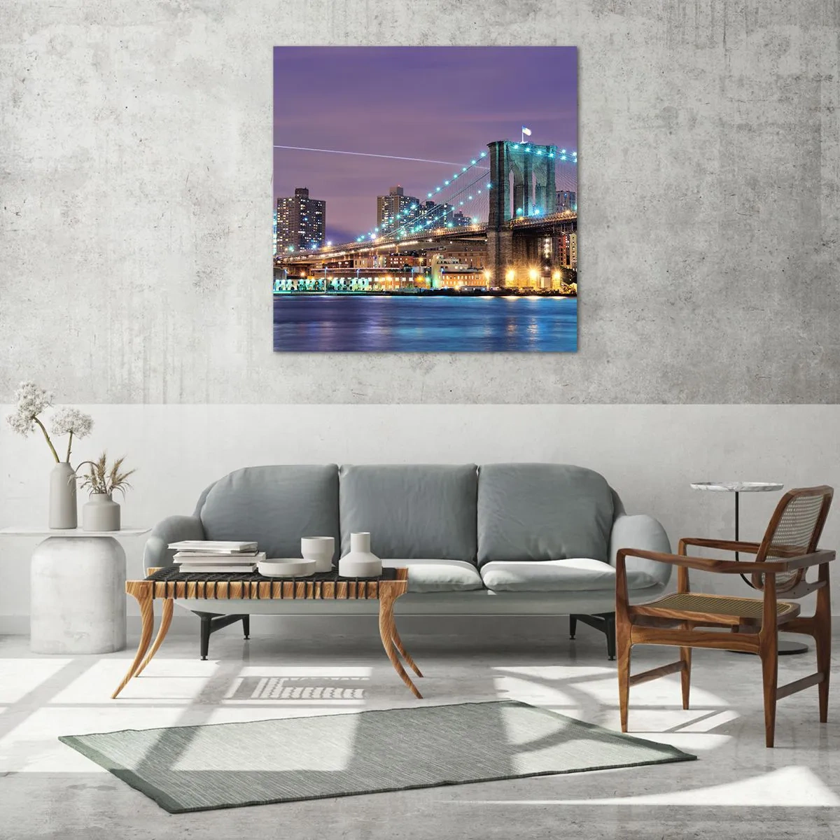 Glasbild - Bild auf glas - Seit vielen Jahren die Brooklyn Bridge - 50x50 cm