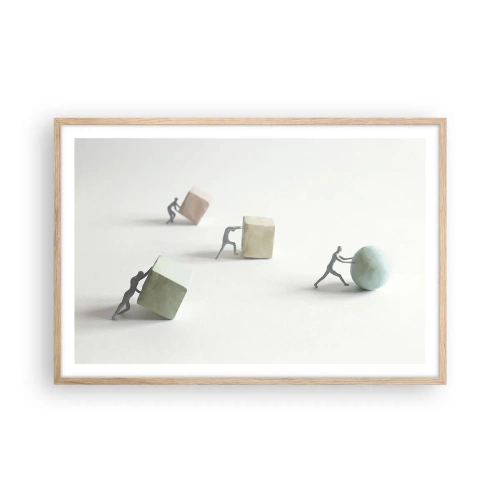 Poster in einem Rahmen aus heller Eiche - Pures Leben - 91x61 cm