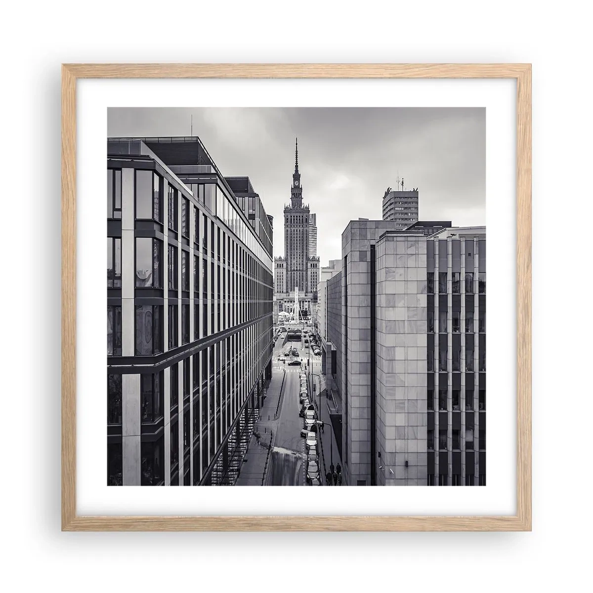 Poster in einem Rahmen aus heller Eiche - Warschauer Tal - 50x50 cm