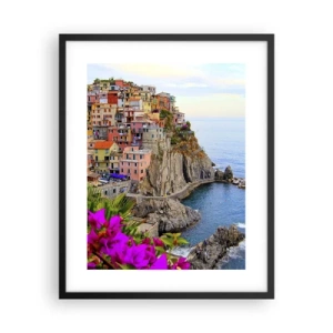 Poster in einem schwarzem Rahmen - Lachende Stadt - 40x50 cm