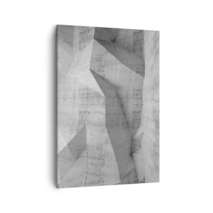 Bild auf Leinwand - Leinwandbild - Geometrische Betonformen in Grau - 50x70cm - Eine echte Herausforderung - Moderne Wanddekoration für Wohnzimmer und Schlafzimmer ARTTOR