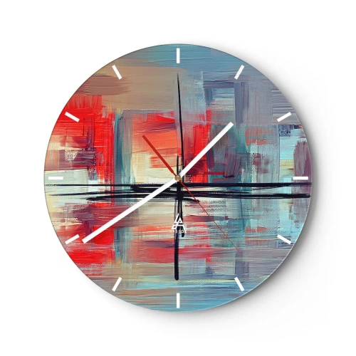 Wanduhr - Glasuhr - Landschaft in einer unbekannten Dimension - 40x40 cm