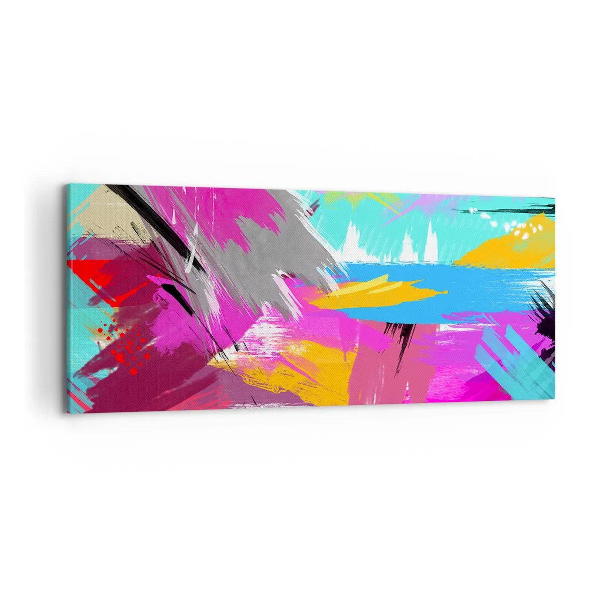 Bild auf Leinwand - Leinwandbild - Dynamische Abstraktion in intensiven Farben - 120x50cm - Und nochmal und nochmal und nochmal wieder - Moderne Wanddekoration für Wohnzimmer und Schlafzimmer ARTTOR