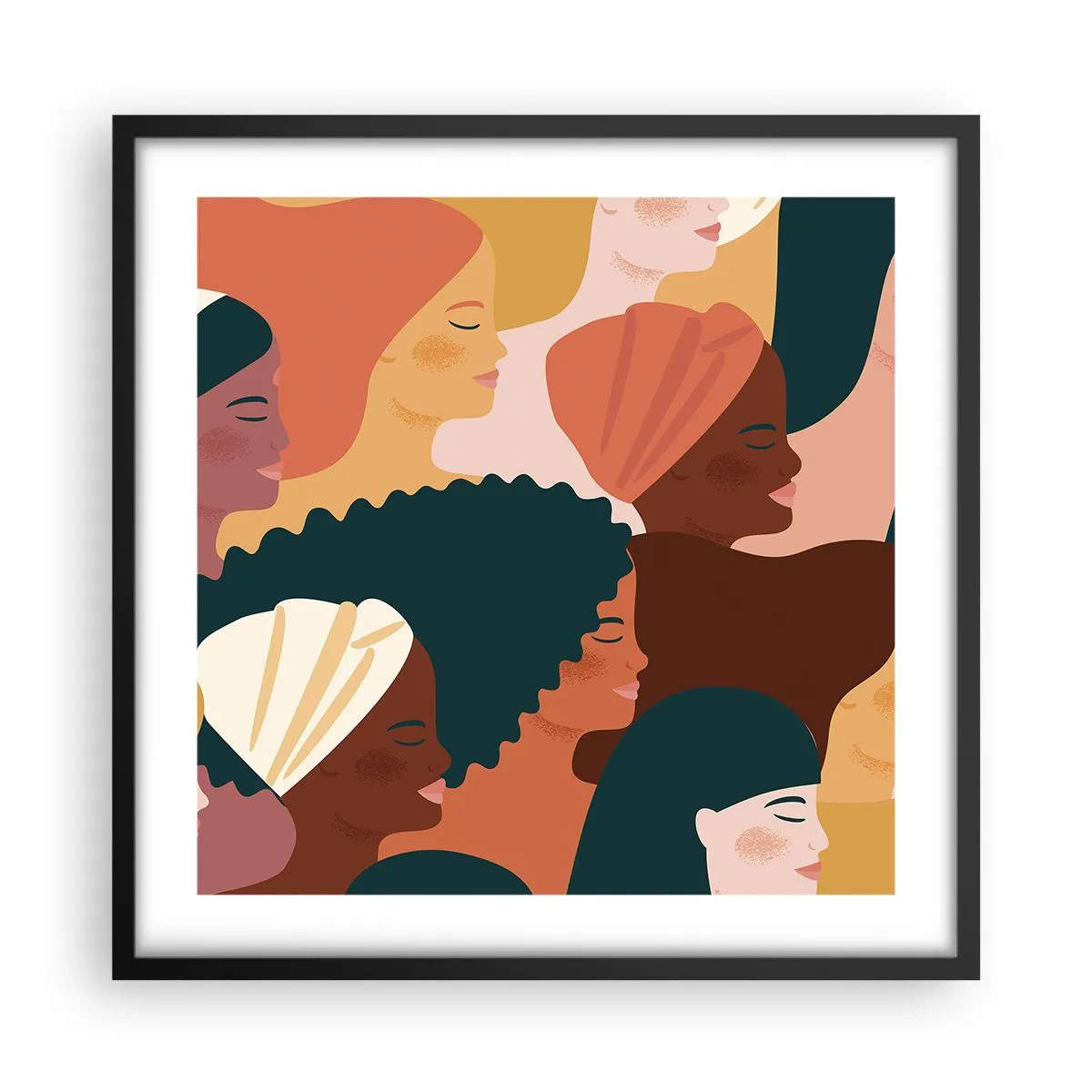 Poster in einem schwarzem Rahmen - Nur Weiblichkeit - 50x50 cm