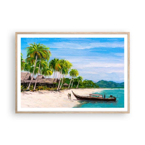 Poster in einem Rahmen aus heller Eiche - Exotischer Traum - 100x70 cm