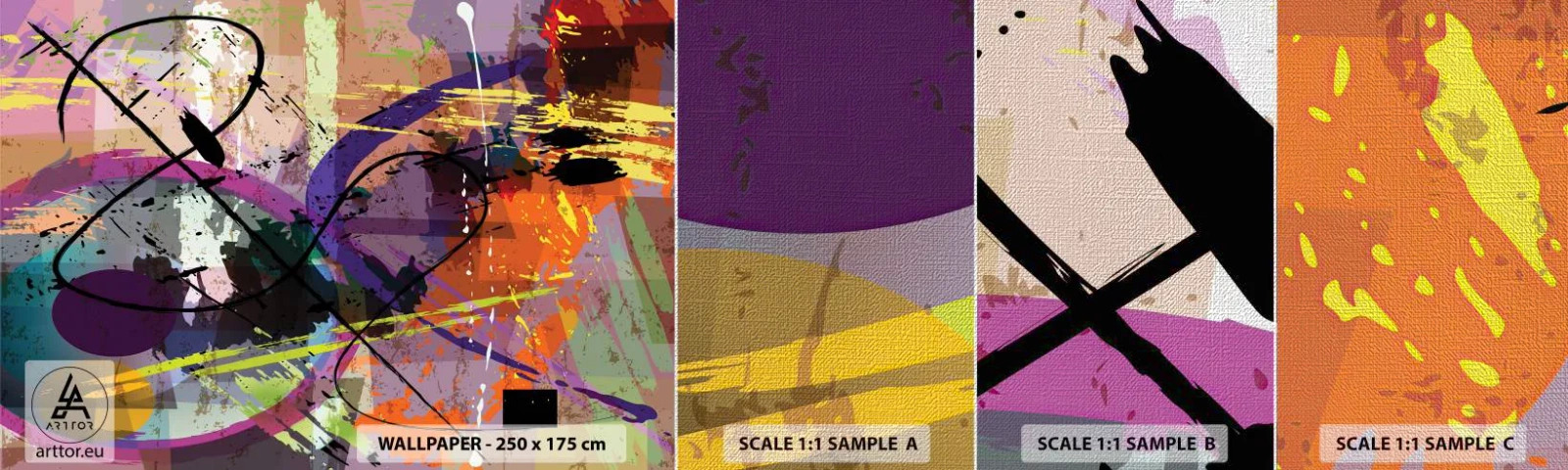 Fototapeten Muster Premium Canvas - Du kannst geradeaus oder umhergehen - Abstraktion, Stück, Modernes Muster - 100x30 cm