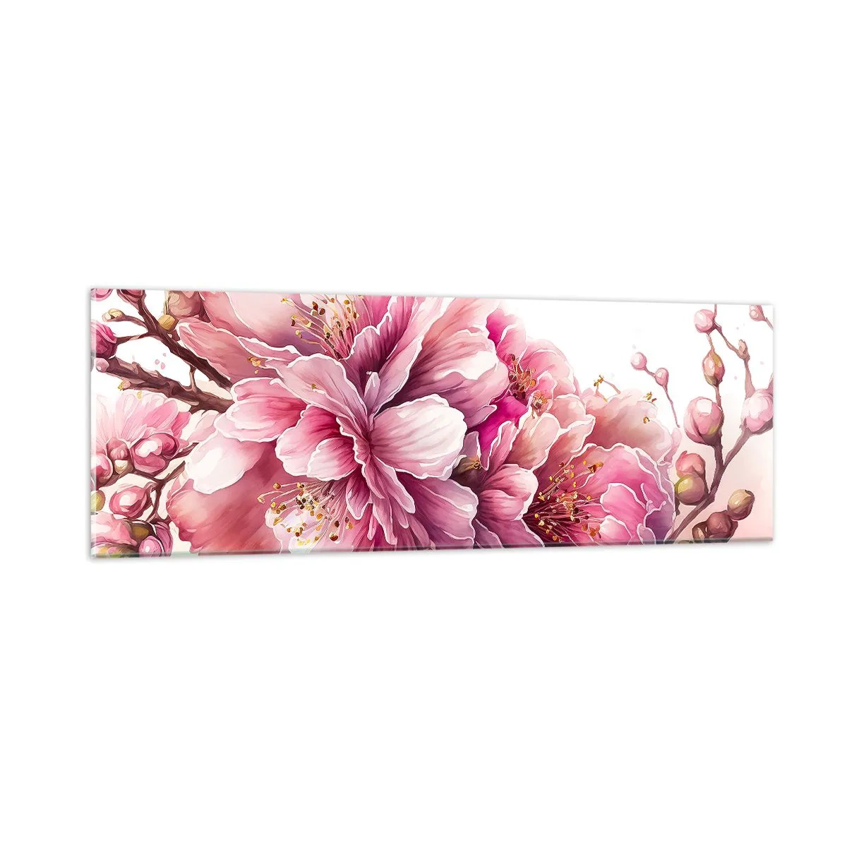 Glasbild - Bild auf glas - Kirschblütenblüte - 90x30 cm