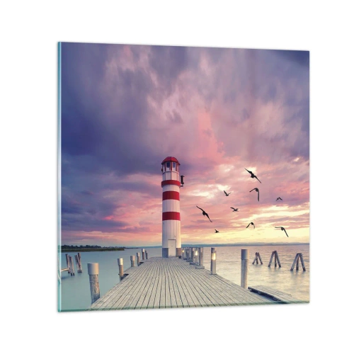 Glasbild - Bild auf glas - Es ist Zeit zum Hafen zu gehen - 30x30 cm