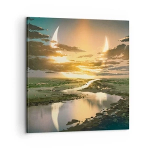 Bild auf Leinwand - Leinwandbild - Irgendwo in einer weit, weit entfernten Galaxie - 60x60 cm