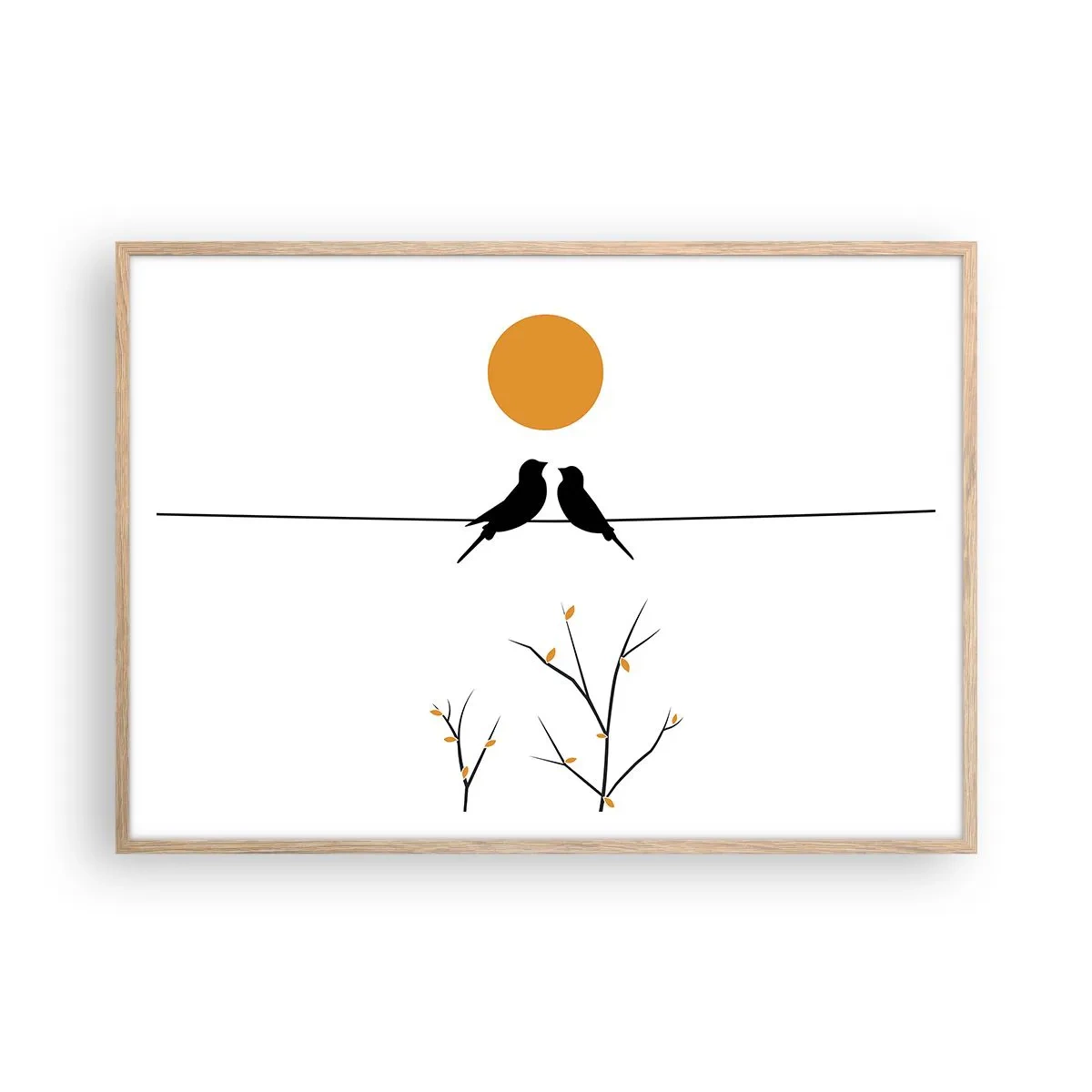 Poster in einem Rahmen aus heller Eiche - Abend der Nachtigallen - 100x70 cm