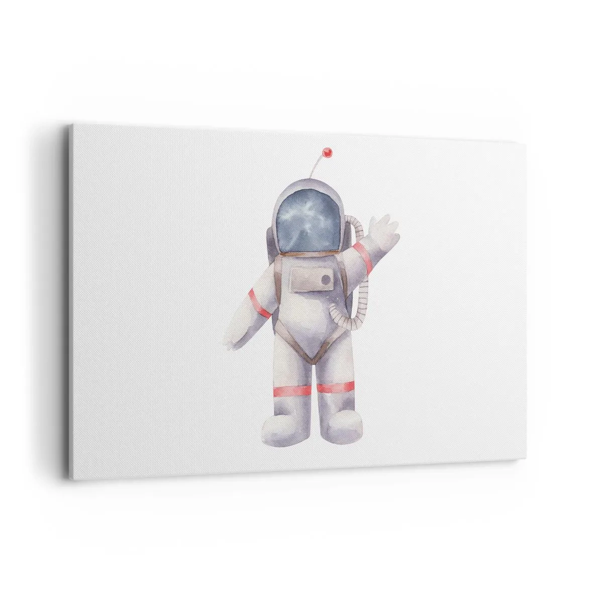 Bild auf Leinwand - Leinwandbild - Astronaut im Aquarellstil auf weißem Hintergrund - 120x80cm - Bis dann! - Moderne Wanddekoration für Wohnzimmer und Schlafzimmer ARTTOR
