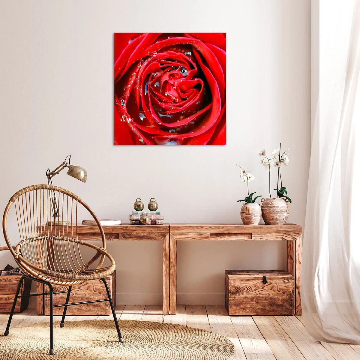 Bild auf Leinwand - Leinwandbild - In den Tautropfen - 40x40 cm