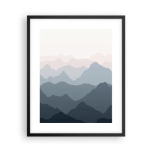 Poster in einem schwarzem Rahmen - Wellen der Berge - 40x50 cm