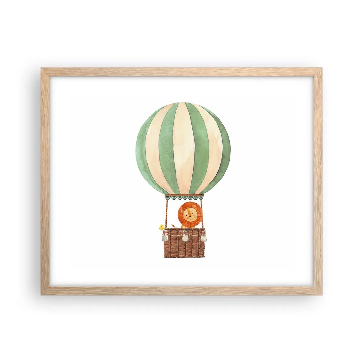 Poster in einem Rahmen aus heller Eiche - Leons Reisen - 50x40 cm