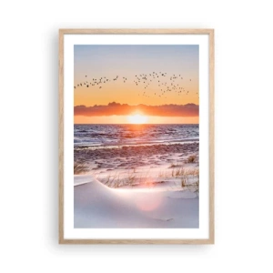 Poster in einem Rahmen aus heller Eiche - Horizontale Landschaft - 50x70 cm