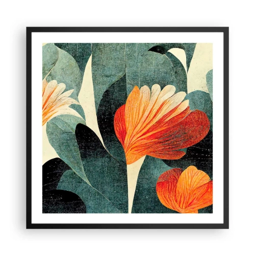 Poster in einem schwarzem Rahmen - Hitze der Tropen und Kühle des Grüns - 60x60 cm