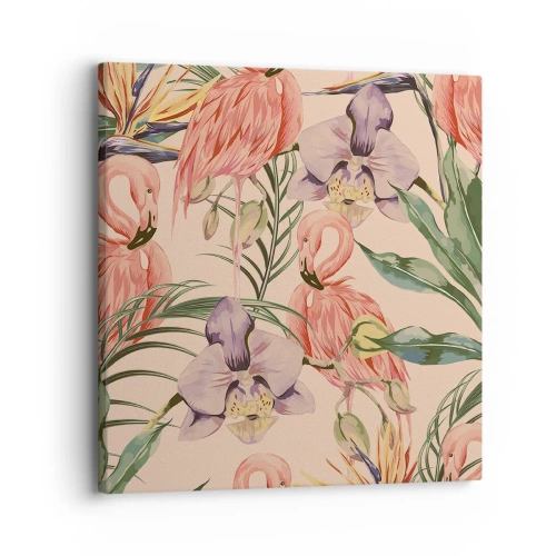 Bild auf Leinwand - Leinwandbild - Rosa Ballett in Blumen - 30x30 cm