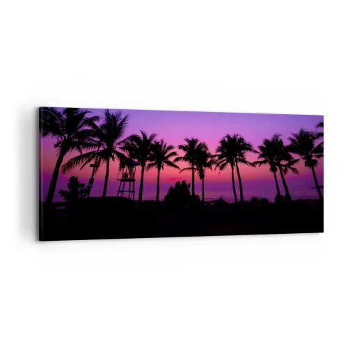 Bild auf Leinwand - Leinwandbild - Abend unter Palmen - 100x40 cm