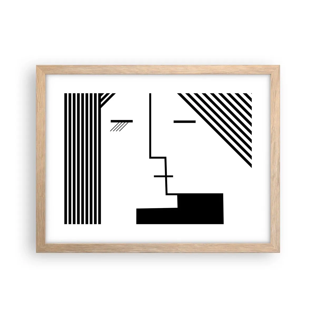 Poster in einem Rahmen aus heller Eiche - Einfach ein Kuss - 40x30 cm