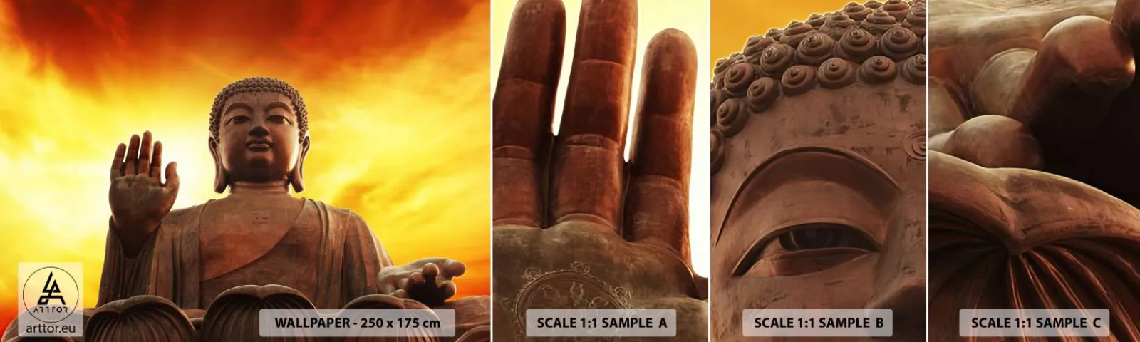 Fototapetenmuster Standard Eco - Frieden der Welt - Buddha, Religion, Stück - 100x30 cm