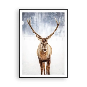 Poster in einem schwarzem Rahmen - Direkt aus dem Schneenebel - 70x100 cm