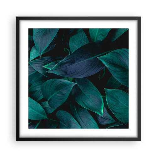 Poster in einem schwarzem Rahmen - Grün in sich selbst - 50x50 cm