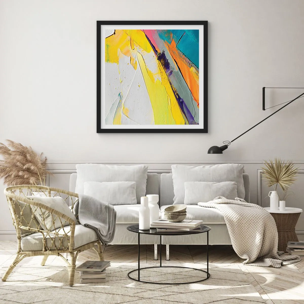 Poster in einem schwarzem Rahmen - Die Anatomie des Lichts - 40x40 cm