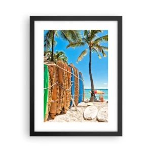 Poster in einem schwarzem Rahmen - Sonniger Spaß - 30x40 cm