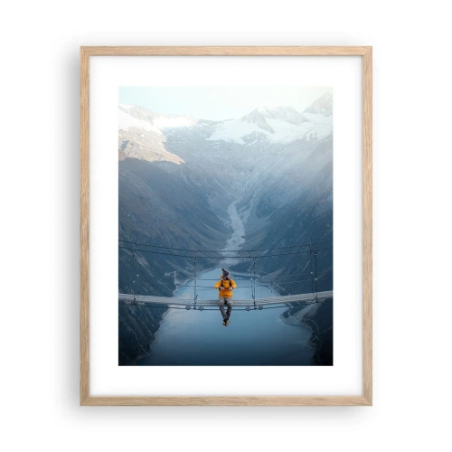 Poster in einem Rahmen aus heller Eiche - Entzückt in der Schwebe - 40x50 cm