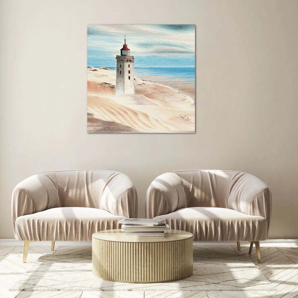 Glasbild - Bild auf glas - Immer aufs Meer starrend - 50x50 cm