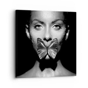 Bild auf Leinwand - Leinwandbild - Schmetterlingskuss - 30x30 cm