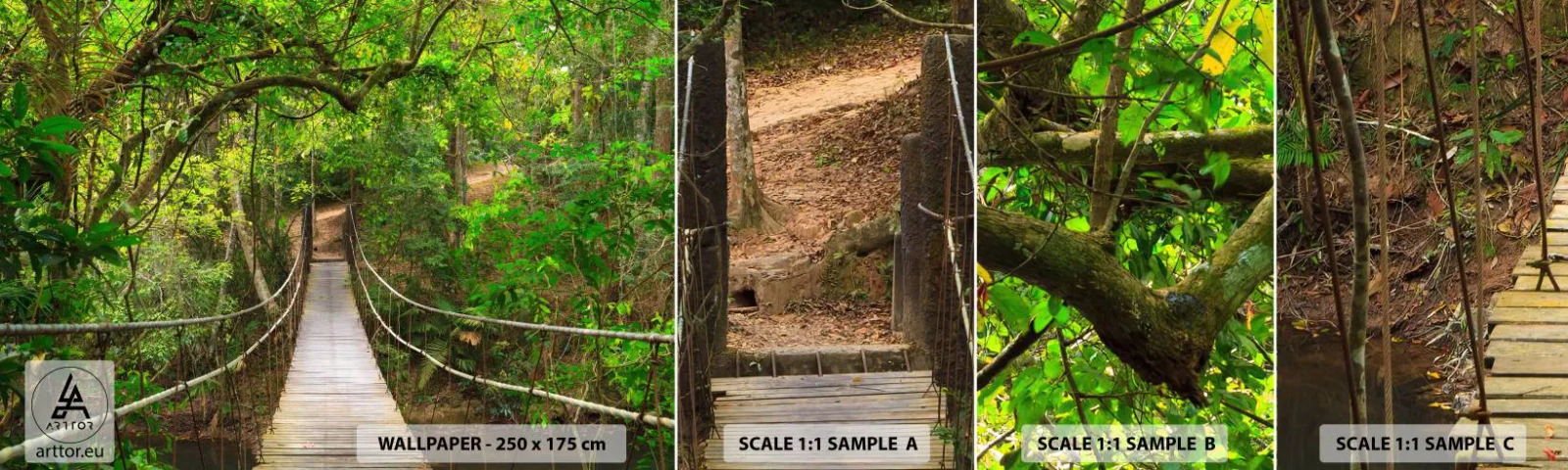 Fototapetenmuster Standard Eco - Denn im Garten gibt es eine Schlingpflanze - Landschaft, Wald, Natur - 100x30 cm