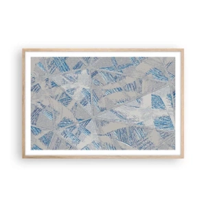Poster in einem Rahmen aus heller Eiche - In einem blaugrauen Labyrinth - 91x61 cm