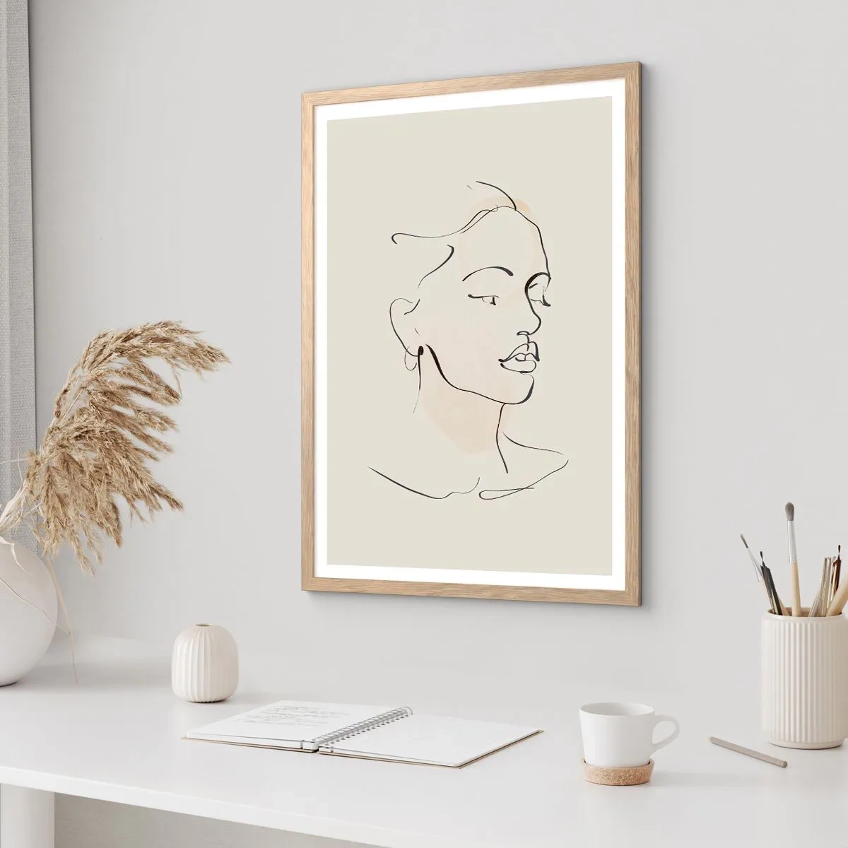 Poster in einem Rahmen aus heller Eiche - Eine bestimmte Linie - 30x40 cm