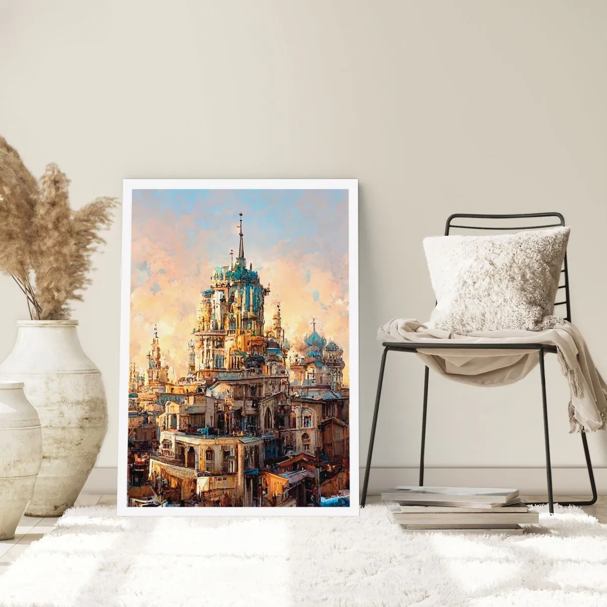 Poster - Monumentale Architektur in warmen Farben - 50x70cm - Stadt der Städte - Moderne Wanddekoration für Wohnzimmer und Schlafzimmer ARTTOR