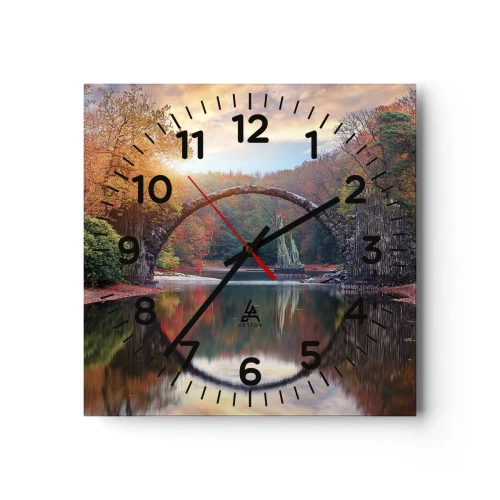Wanduhr - Glasuhr - Auf der anderen Seite des Spiegels - 30x30 cm