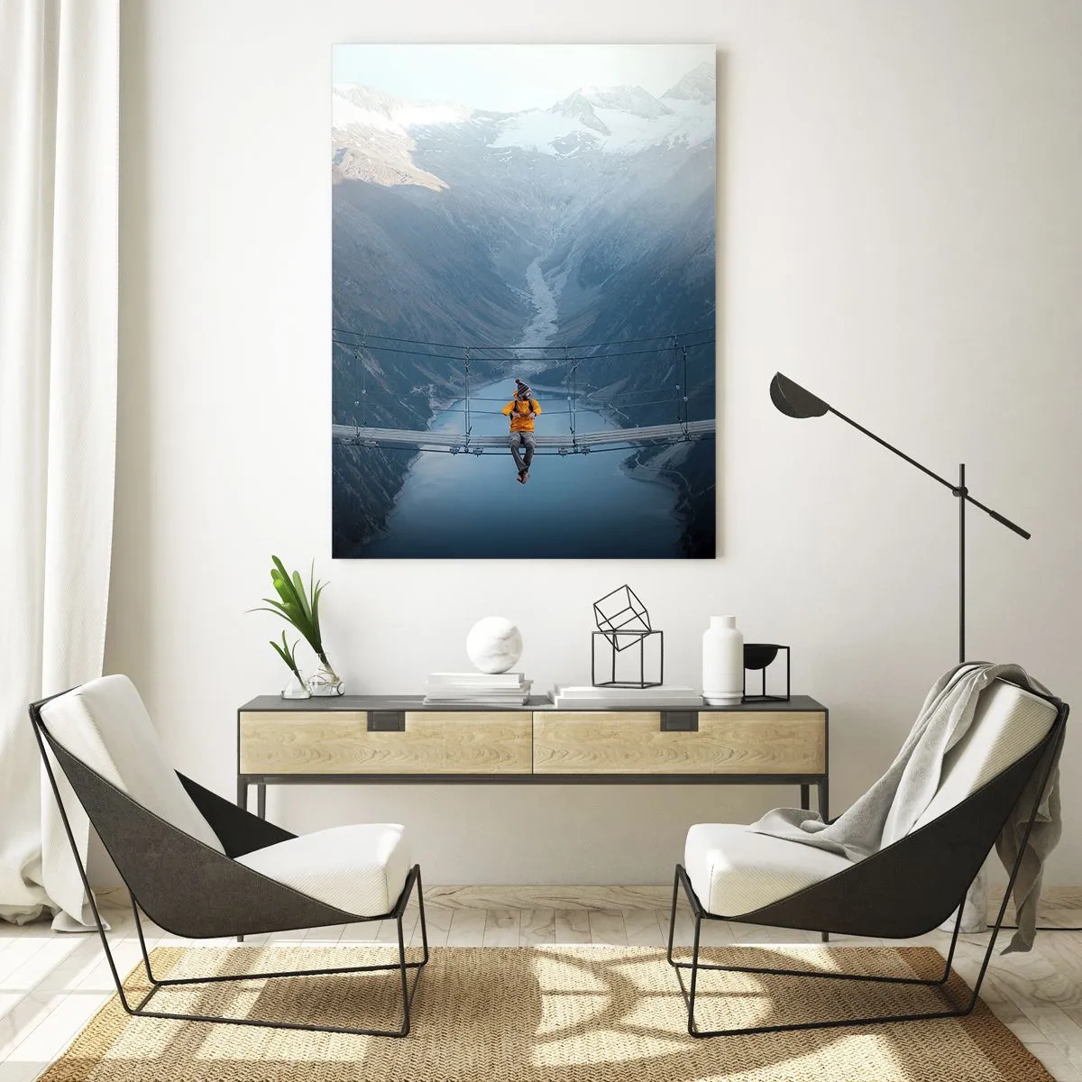 Glasbild - Bild auf glas - Entzückt in der Schwebe - 80x120 cm