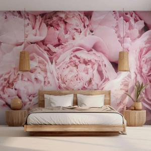Fototapete Standard Eco - Anschmiegsam und duftend - Pfingstrose, Blumen, Blumenstrauß - 200x140 cm