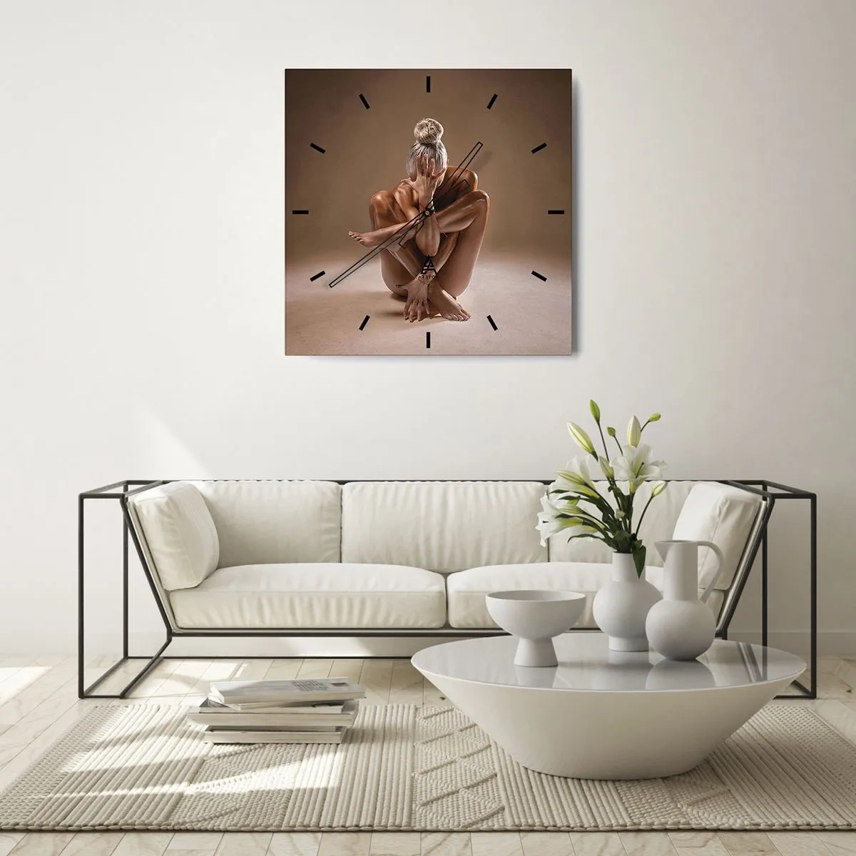 Wanduhr - Glasuhr - Die Einheit von Körper und Geist - 40x40 cm