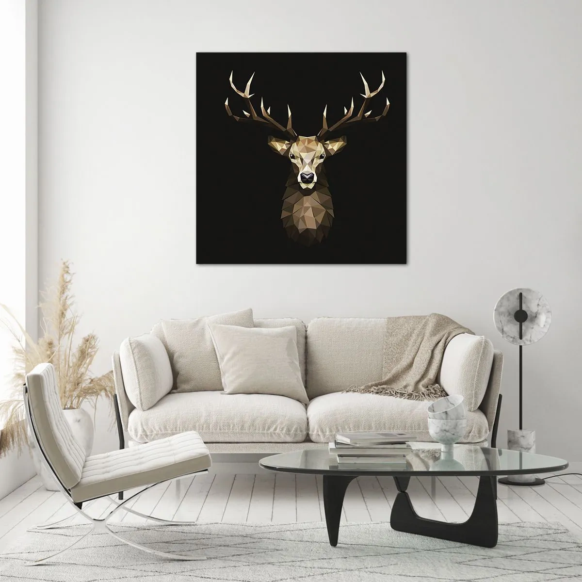 Glasbild - Bild auf glas - Kubistischer Hirsch - 30x30 cm