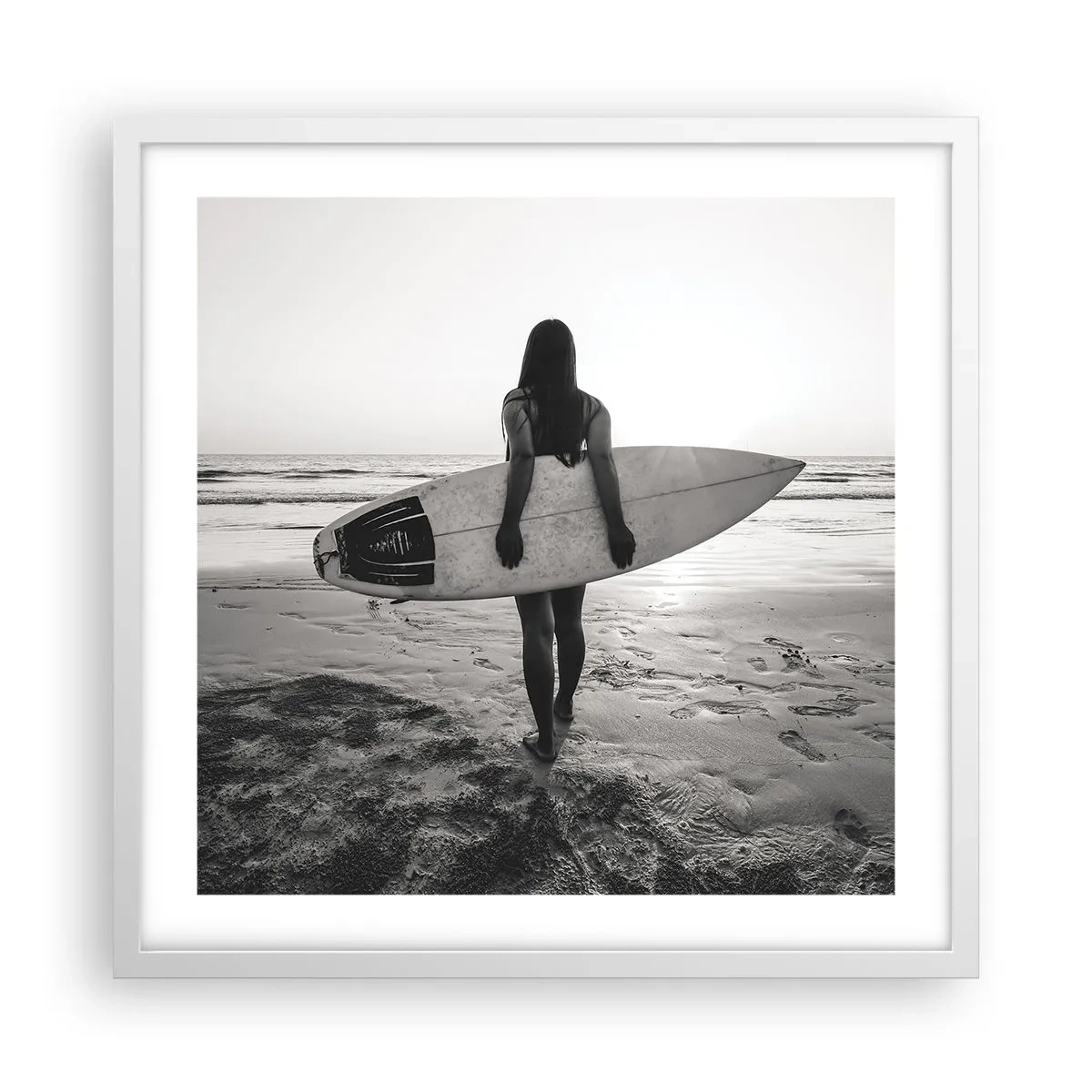 Poster in einem weißen Rahmen - Die Tochter der Meereswelle - 50x50 cm