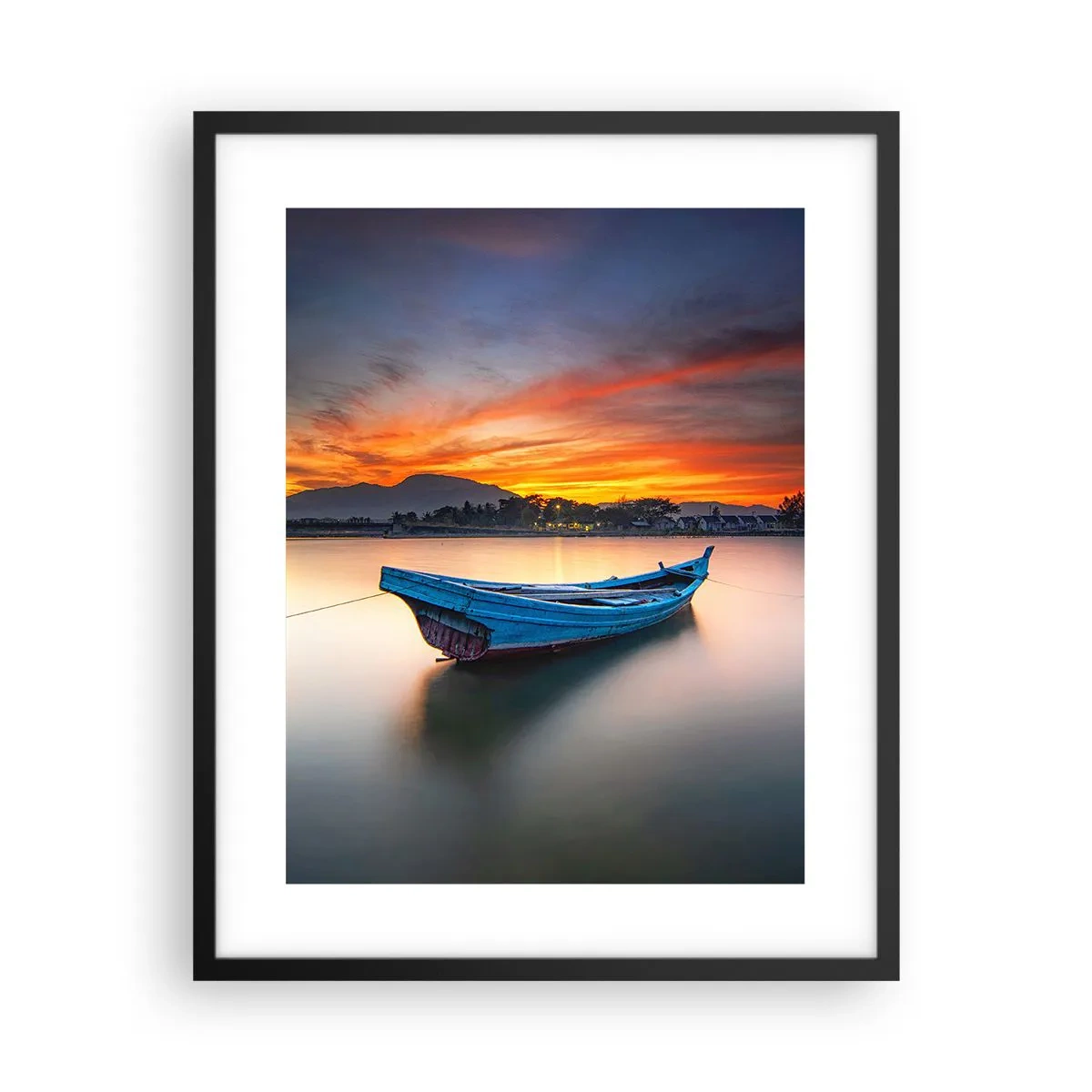 Poster in einem schwarzem Rahmen - Eine gute Nacht kommt - 40x50 cm