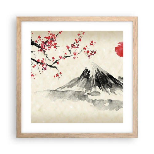 Poster in einem Rahmen aus heller Eiche - Liebe Japan - 40x40 cm