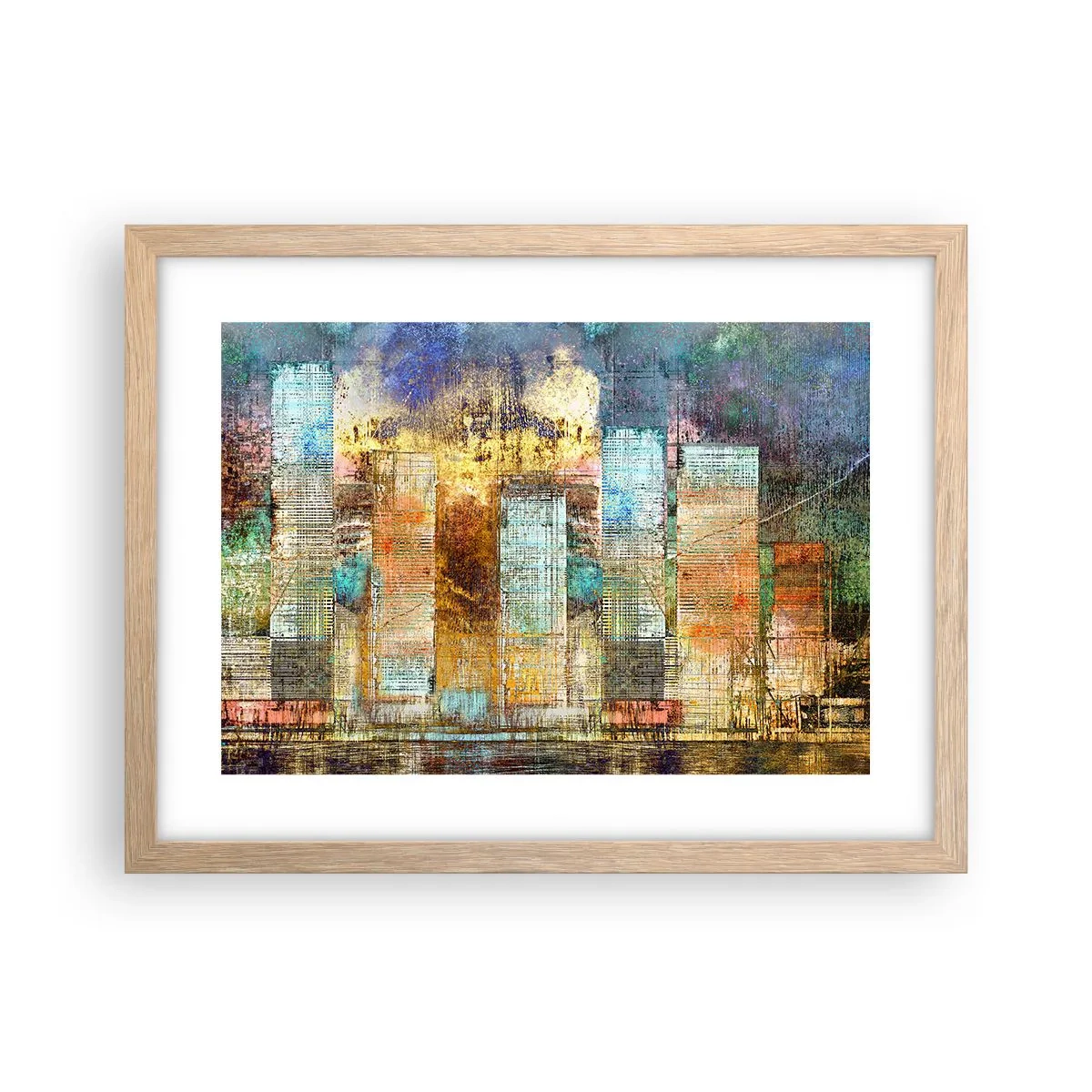 Poster in einem Rahmen aus heller Eiche - Sonnige Metropole - 40x30 cm