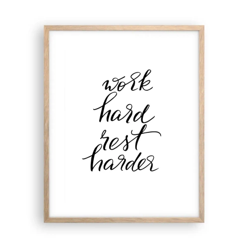 Poster in einem Rahmen aus heller Eiche - Lebensbalance - 40x50 cm