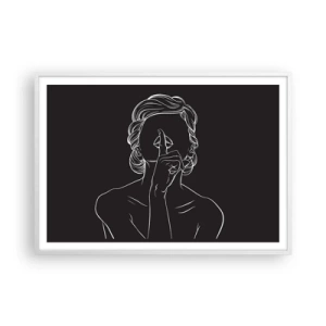 Poster in einem weißen Rahmen - Schönheit erblüht in der Stille - 100x70 cm