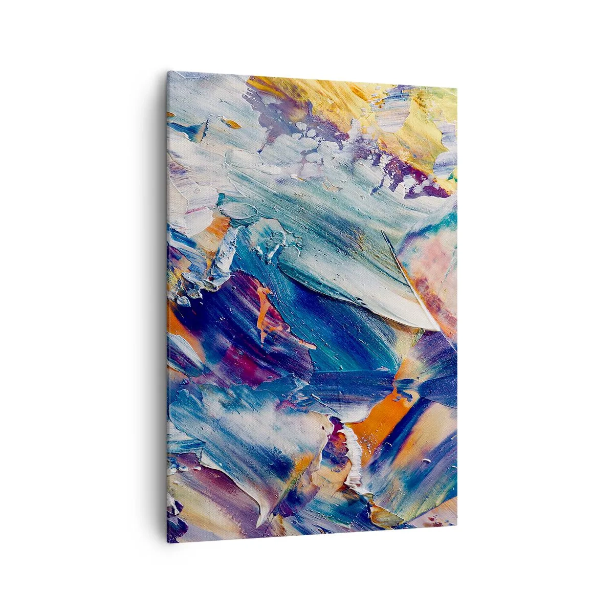 Bild auf Leinwand - Leinwandbild - Bunte Abstraktion mit Acrylfarbe Textur - 70x100cm - Farbverwirrung - Moderne Wanddekoration für Wohnzimmer und Schlafzimmer ARTTOR