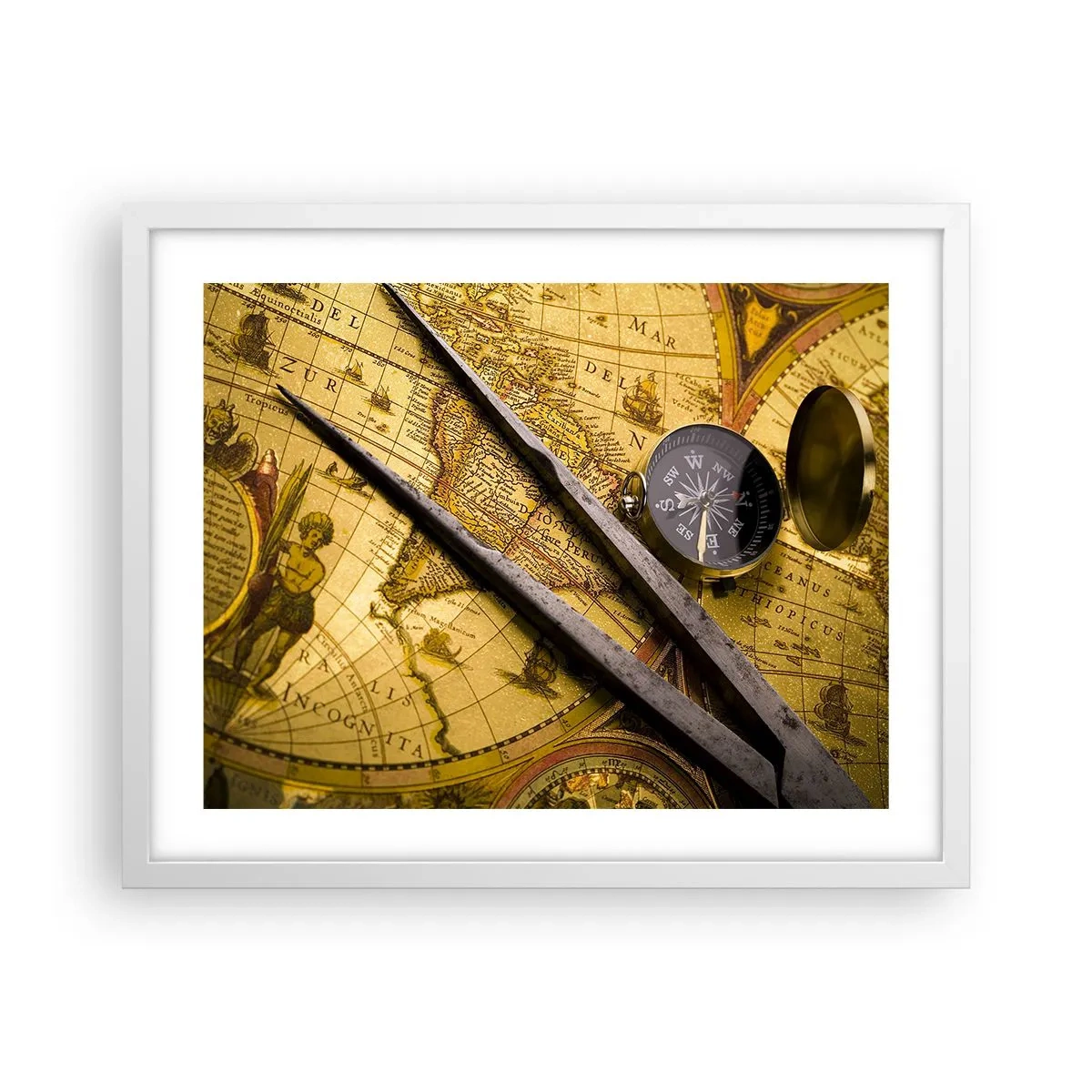 Poster in einem weißen Rahmen - Wo sind diese Schätze? - 50x40 cm